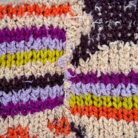 Free People Peggy Cardigan Sunshine Orchid Combo Hooded Boho Sweater S - Picture 8 of 11